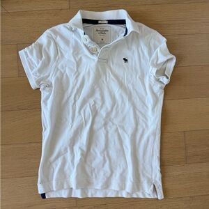 Abercrombie & Fitch White Polo with Navy Accents